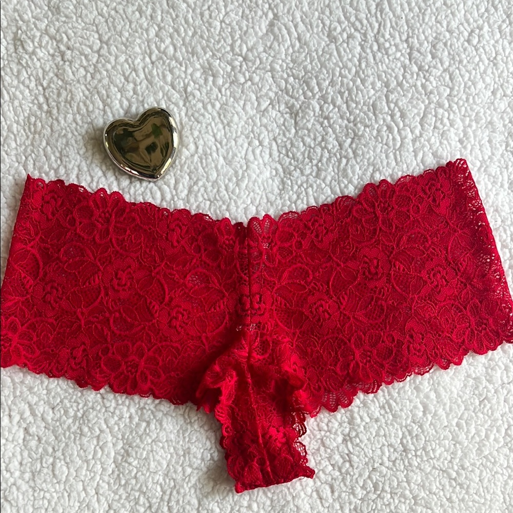Victoria's Secret Dream Angels Red Lace Boyshort Panties
